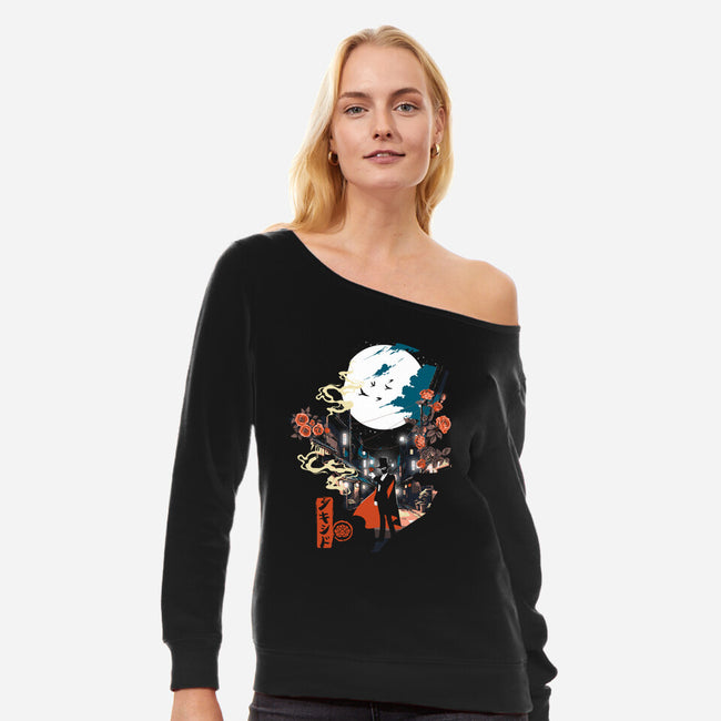 Moonlight Crusader-Womens-Off Shoulder-Sweatshirt-Arinesart