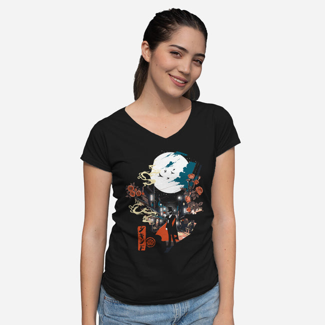 Moonlight Crusader-Womens-V-Neck-Tee-Arinesart