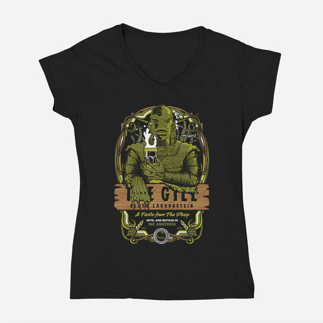 The Gill Beer-Womens-V-Neck-Tee-Arinesart