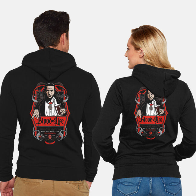 Blood Is Life Beer-Unisex-Zip-Up-Sweatshirt-Arinesart