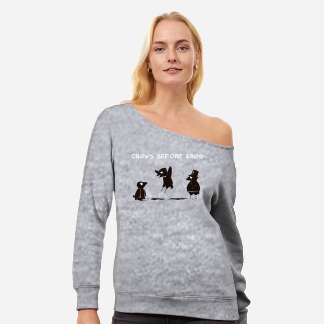 Crows Before Bros-Womens-Off Shoulder-Sweatshirt-Mattania