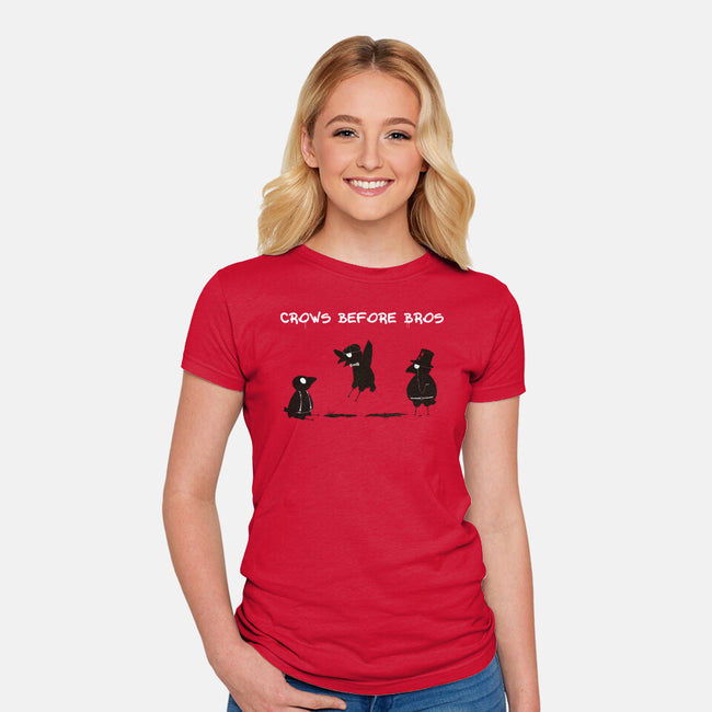 Crows Before Bros-Womens-Fitted-Tee-Mattania