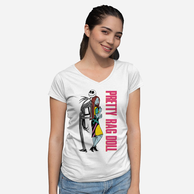 Pretty Couple-Womens-V-Neck-Tee-joerawks