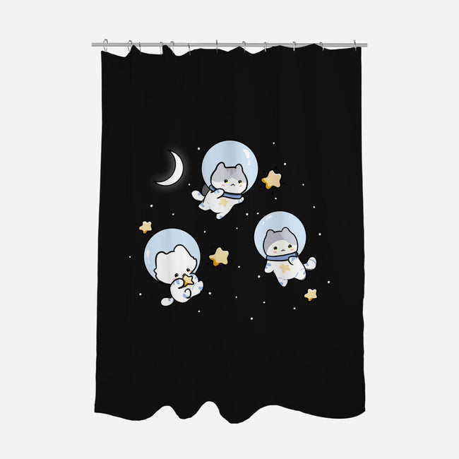 Astro Cats-None-Polyester-Shower Curtain-MaxoArt