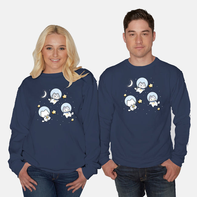 Astro Cats-Unisex-Crew Neck-Sweatshirt-MaxoArt