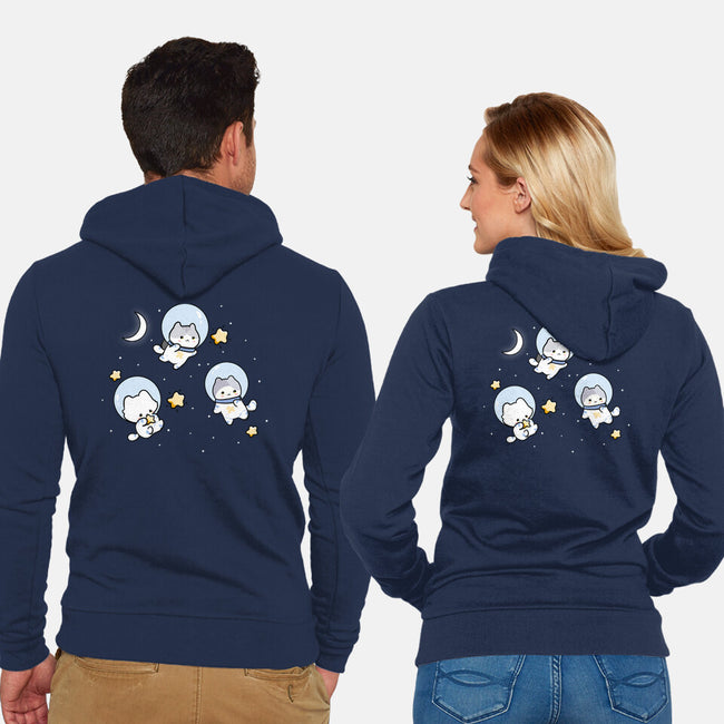 Astro Cats-Unisex-Zip-Up-Sweatshirt-MaxoArt