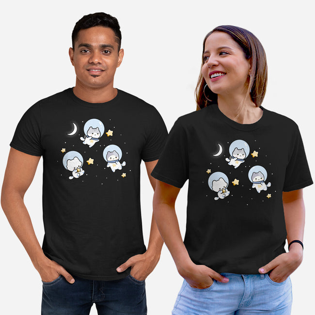 Astro Cats-Unisex-Basic-Tee-MaxoArt