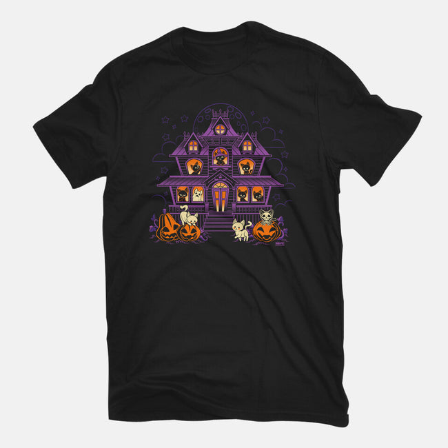 Pumpkin Haunted House-Mens-Heavyweight-Tee-worlddominationforcats