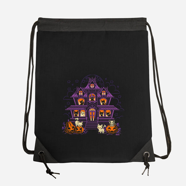 Pumpkin Haunted House-None-Drawstring-Bag-worlddominationforcats