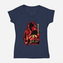 Attack Of Krueger-Womens-V-Neck-Tee-hypertwenty