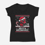 Merry Superhero-Womens-V-Neck-Tee-NemiMakeit