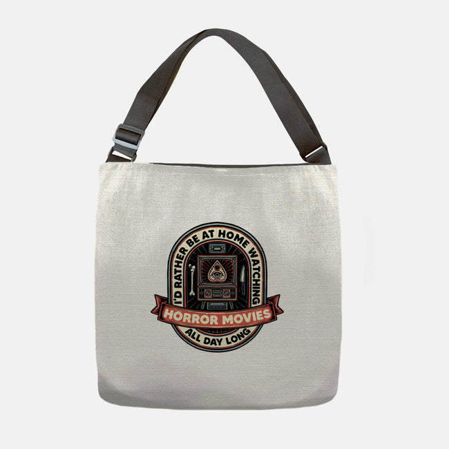 Horror Movies All Day-None-Adjustable Tote-Bag-glitchygorilla