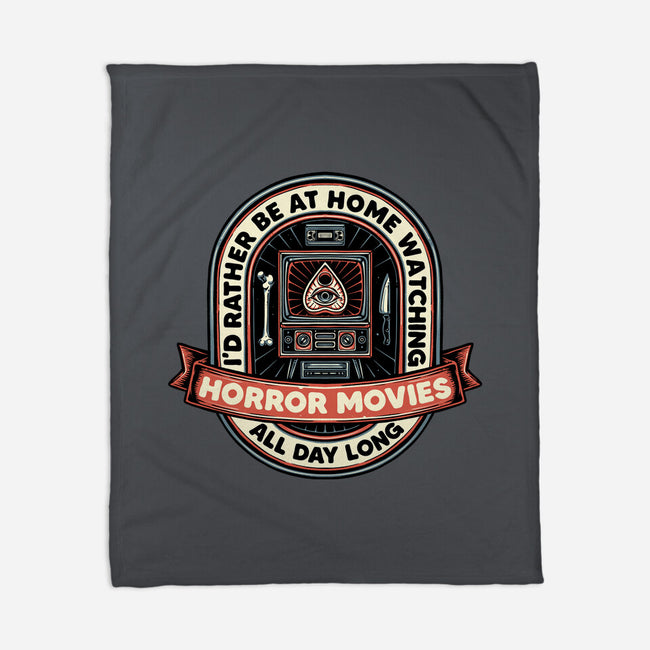 Horror Movies All Day-None-Fleece-Blanket-glitchygorilla