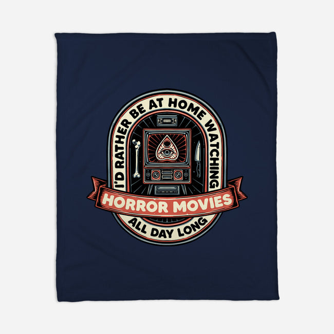 Horror Movies All Day-None-Fleece-Blanket-glitchygorilla