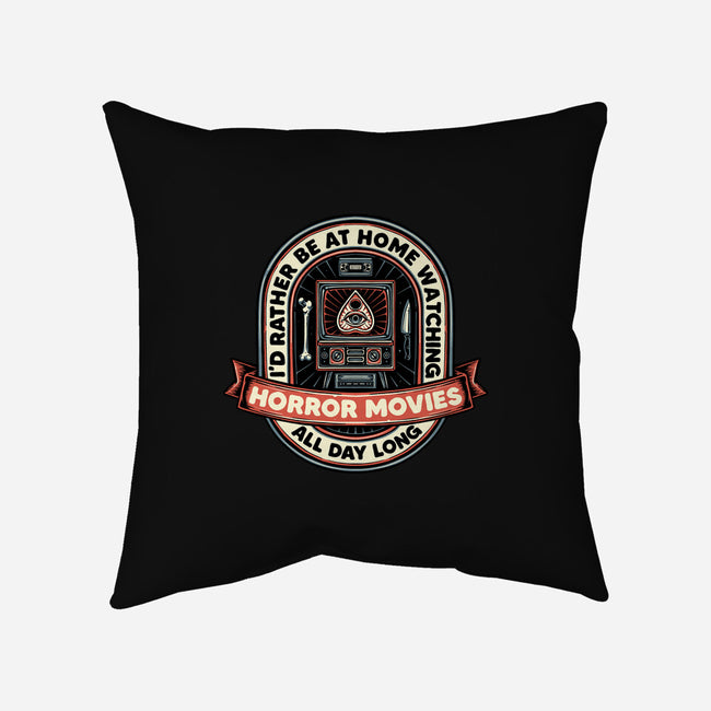 Horror Movies All Day-None-Removable Cover w Insert-Throw Pillow-glitchygorilla