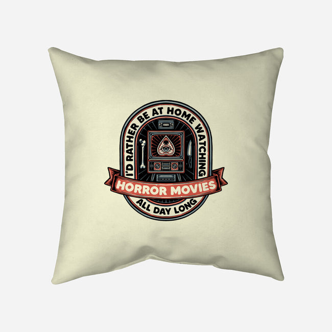 Horror Movies All Day-None-Removable Cover w Insert-Throw Pillow-glitchygorilla