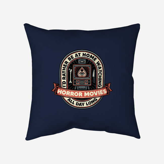 Horror Movies All Day-None-Removable Cover w Insert-Throw Pillow-glitchygorilla