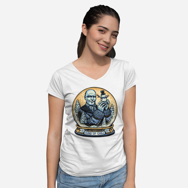 King Of Chill-Womens-V-Neck-Tee-glitchygorilla