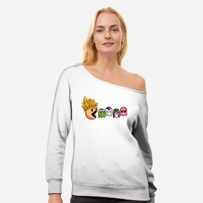 Eat Like Supersaiyan-Womens-Off Shoulder-Sweatshirt-spoilerinc