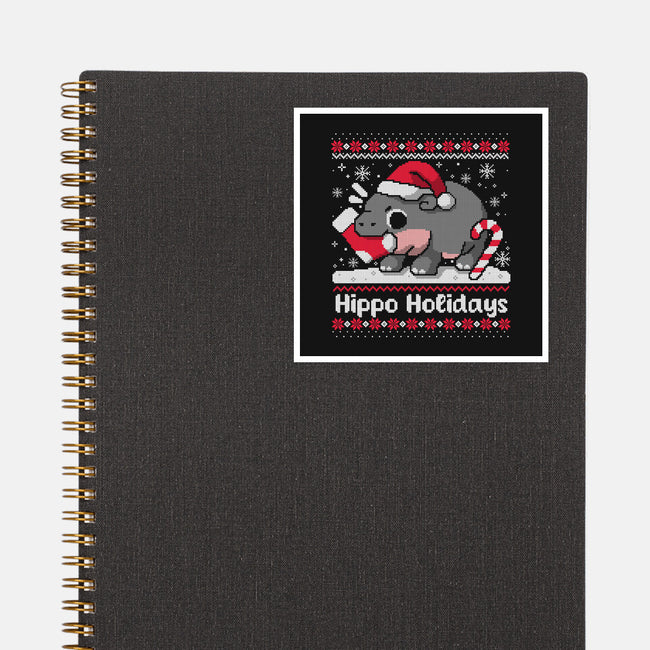 Hippo Holidays-None-Glossy-Sticker-NemiMakeit