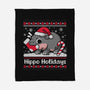 Hippo Holidays-None-Fleece-Blanket-NemiMakeit