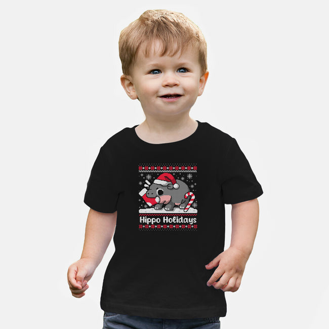 Hippo Holidays-Baby-Basic-Tee-NemiMakeit