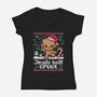 Jingle Bell Groot-Womens-V-Neck-Tee-NemiMakeit