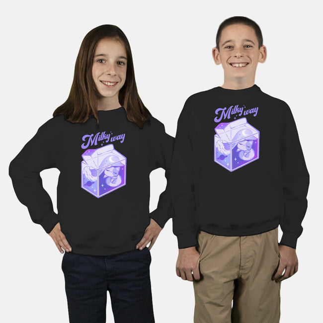 Milky Way-Youth-Crew Neck-Sweatshirt-ricolaa