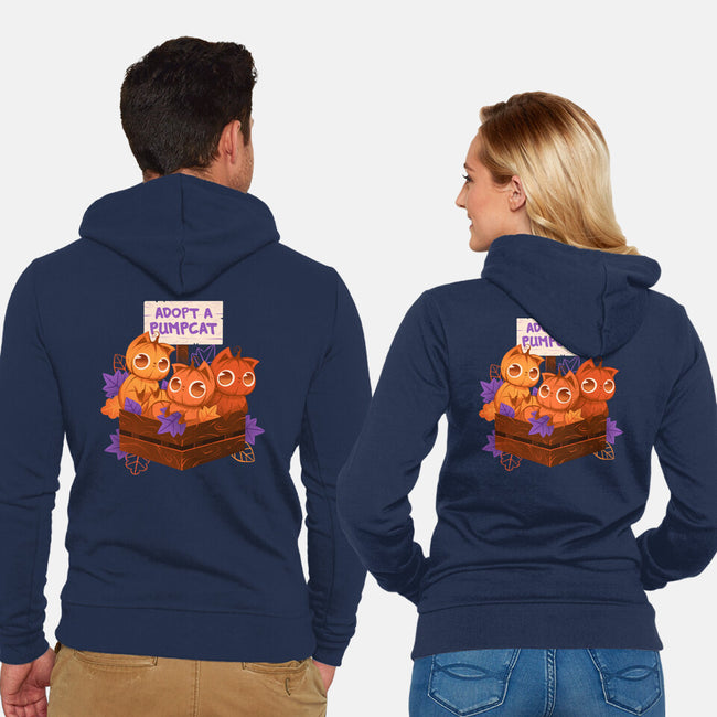 Adopt A Pumpcat-Unisex-Zip-Up-Sweatshirt-ricolaa