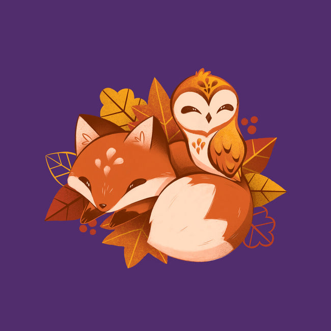 Fox And Owl Autumn-None-Glossy-Sticker-ricolaa