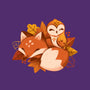 Fox And Owl Autumn-None-Fleece-Blanket-ricolaa