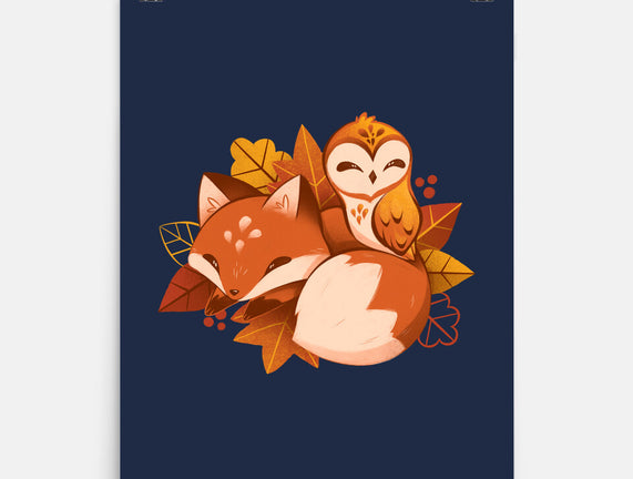 Fox And Owl Autumn