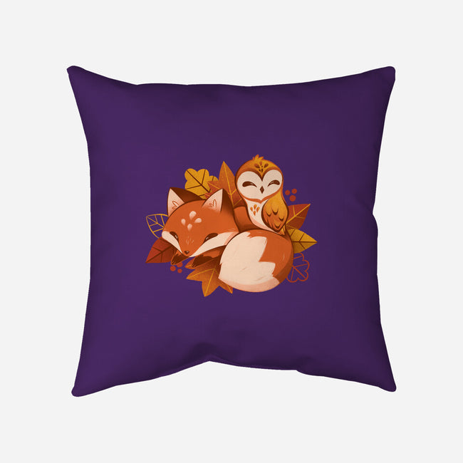 Fox And Owl Autumn-None-Removable Cover w Insert-Throw Pillow-ricolaa