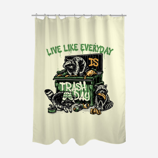 Trash Day-None-Polyester-Shower Curtain-glitchygorilla