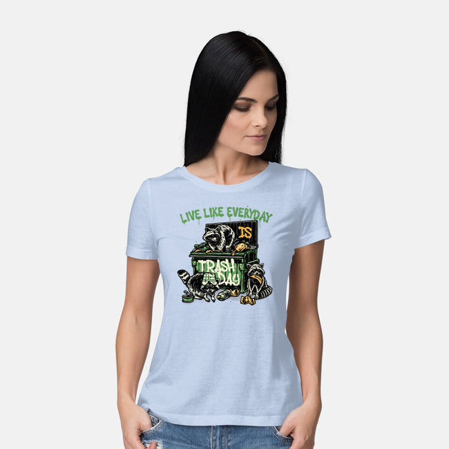Trash Day-Womens-Basic-Tee-glitchygorilla