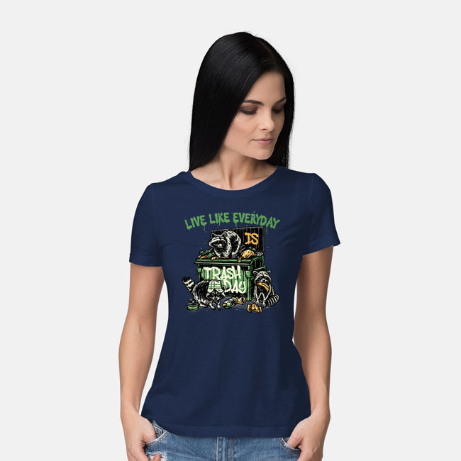 Trash Day-Womens-Basic-Tee-glitchygorilla