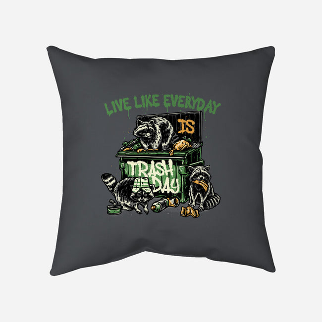 Trash Day-None-Removable Cover w Insert-Throw Pillow-glitchygorilla