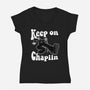 Keep On Chaplin-Womens-V-Neck-Tee-jasesa