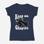 Keep On Chaplin-Womens-V-Neck-Tee-jasesa