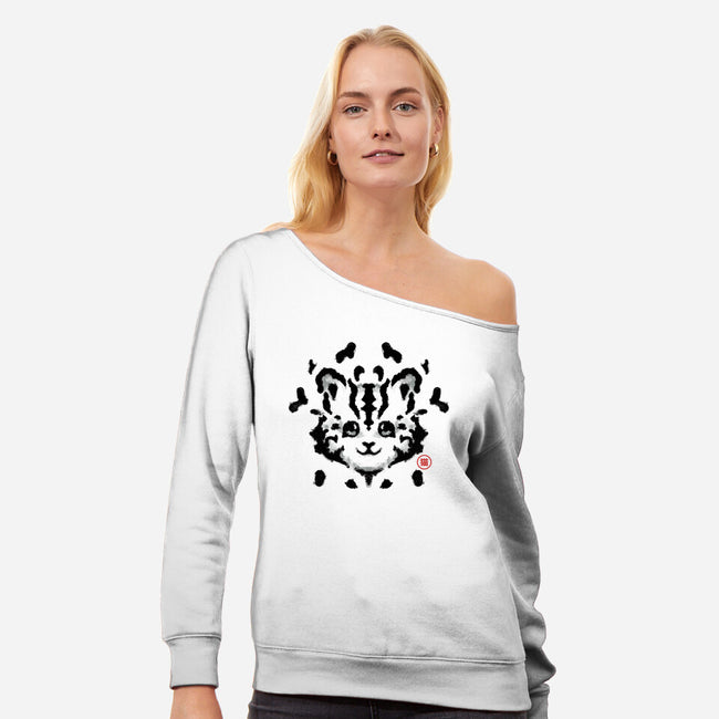 Cat Rorschach Test-Womens-Off Shoulder-Sweatshirt-tobefonseca