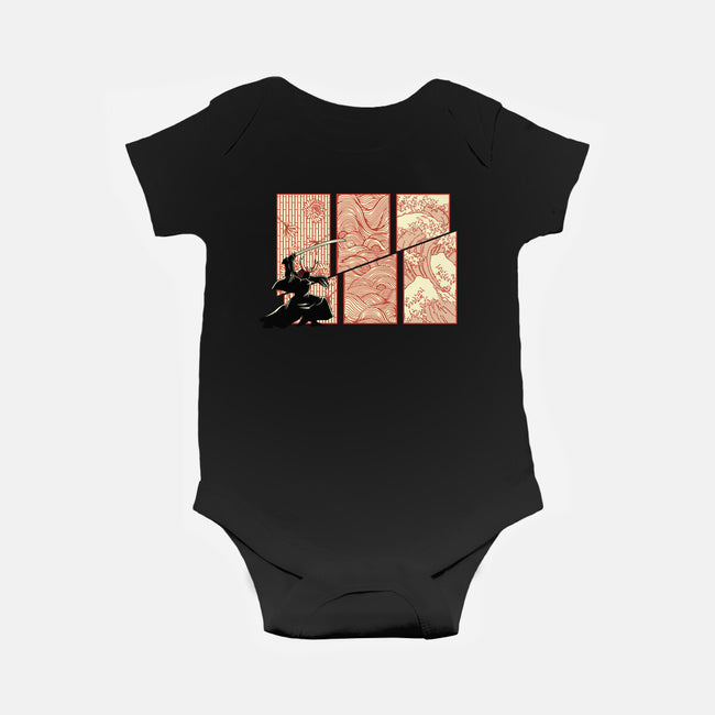 Japanese Samurai Kanagawa Wave-Baby-Basic-Onesie-tobefonseca