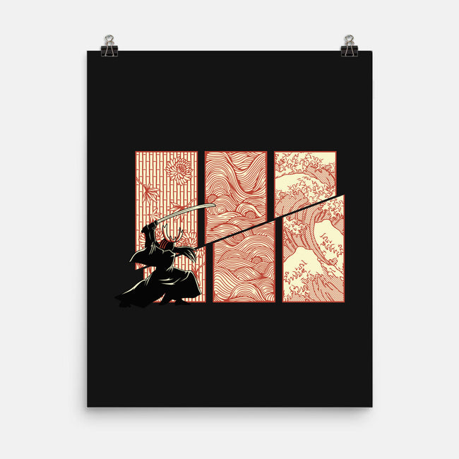 Japanese Samurai Kanagawa Wave-None-Matte-Poster-tobefonseca