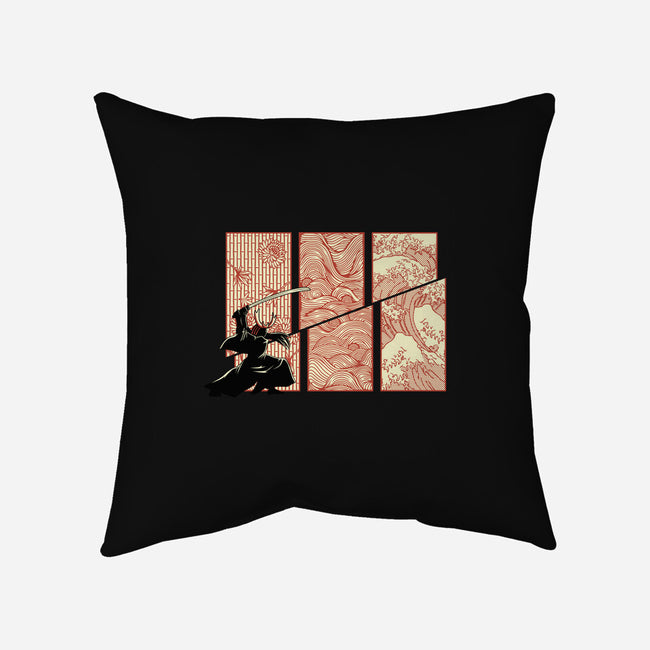 Japanese Samurai Kanagawa Wave-None-Removable Cover w Insert-Throw Pillow-tobefonseca