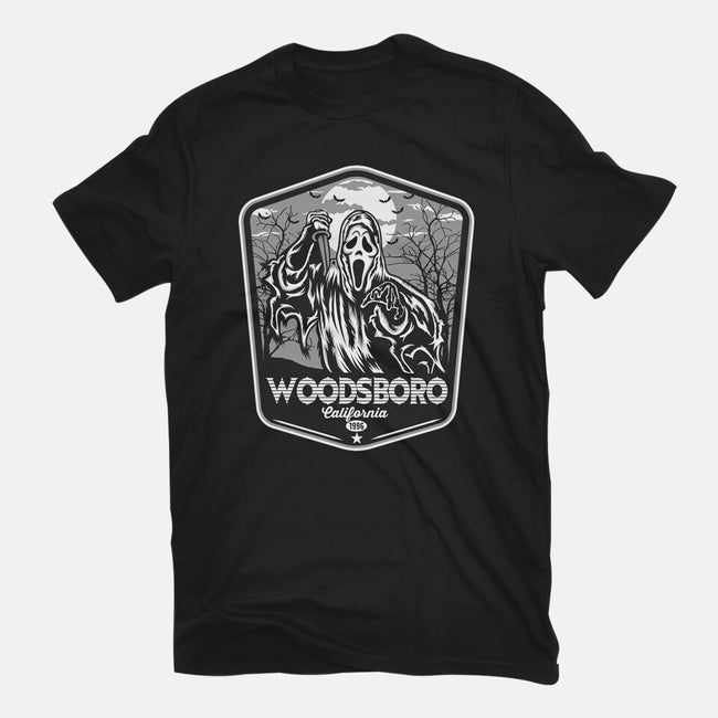 Woodsboro Badge-Mens-Premium-Tee-CarloJ1956