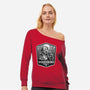 Woodsboro Badge-Womens-Off Shoulder-Sweatshirt-CarloJ1956