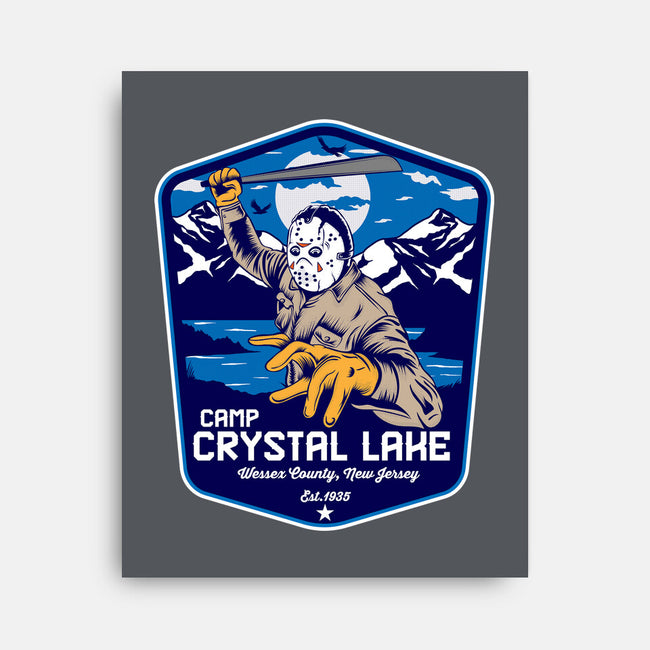 Camp Crystal Lake Badge-None-Stretched-Canvas-CarloJ1956