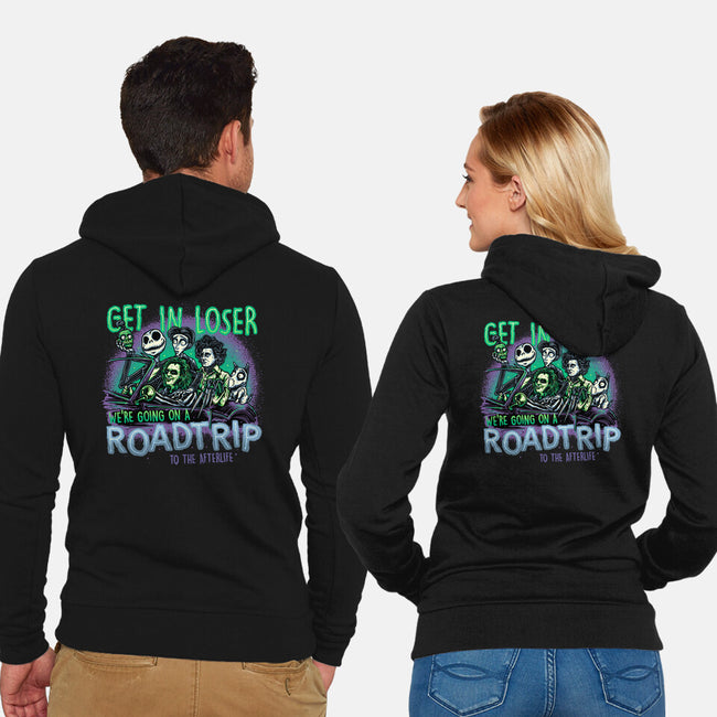 Road Trip To The Afterlife-Unisex-Zip-Up-Sweatshirt-glitchygorilla