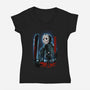 Attack Of Voorhees-Womens-V-Neck-Tee-hypertwenty