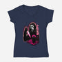 Attack Of Ghostface-Womens-V-Neck-Tee-hypertwenty