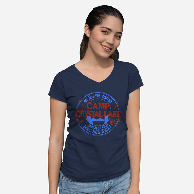 Camp Crystal Lake Souvenir-Womens-V-Neck-Tee-estudiofitas